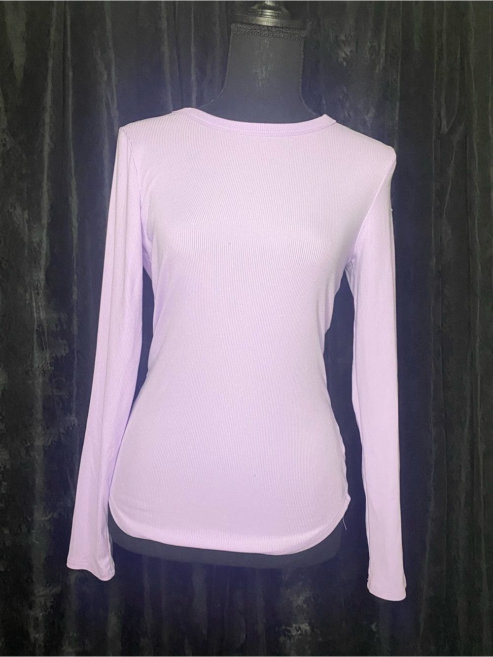Y2K Minimalist Clean Girl Purple Long Sleeve Tee